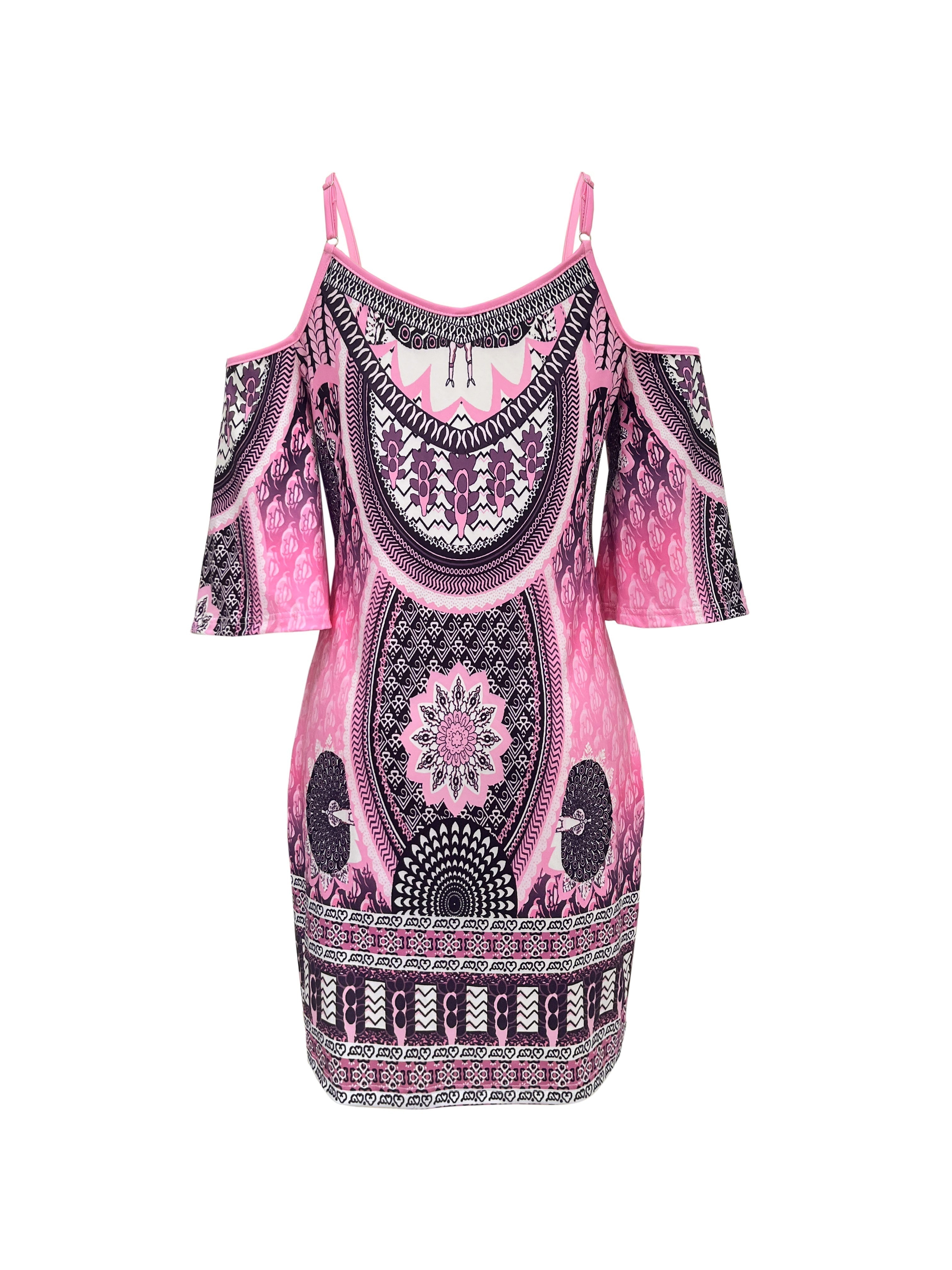 Ophelia | Boho Tunika Sukienka w Drukowane Wzory