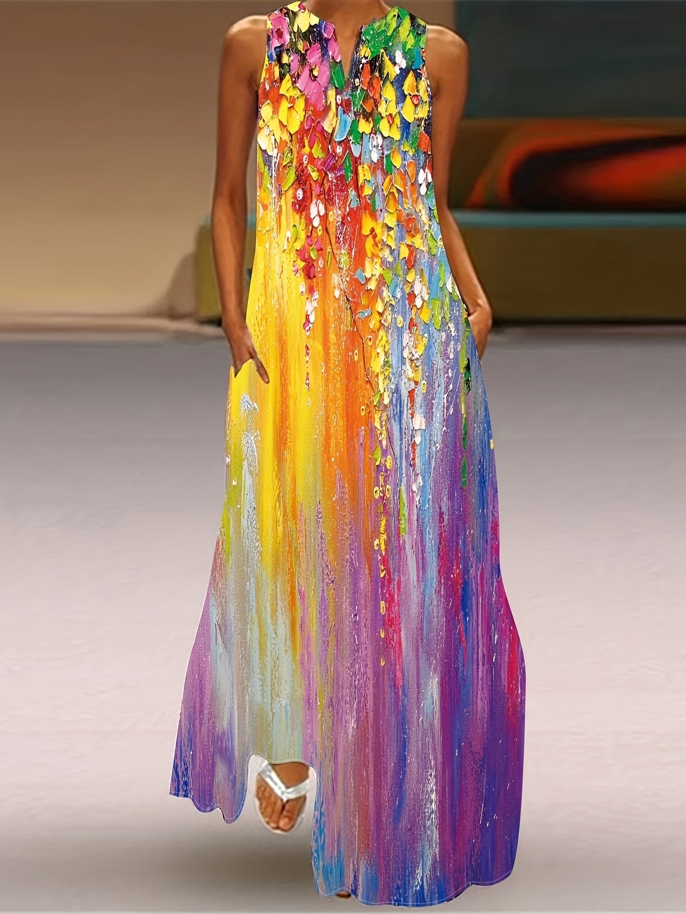 Calista | Boho Kwiatowa Sukienka Maxi